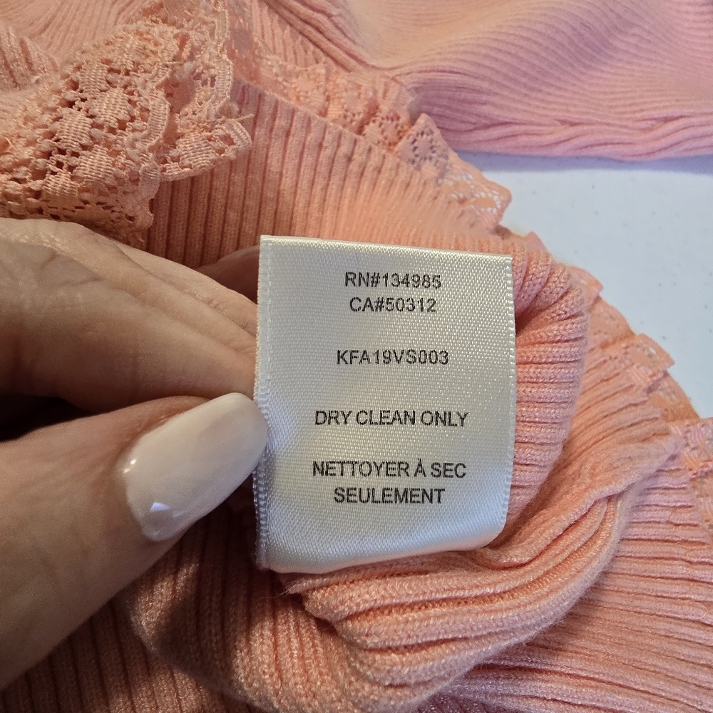 For Love And Lemons Nina Cardigan Peach Pink Women's Medium Lace - Picture 12 of 12